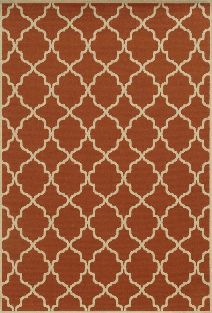 Riviera 4770D Orange/ Ivory Rug - Baconco