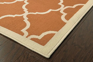 Riviera 4770D Orange/ Ivory Rug - Baconco