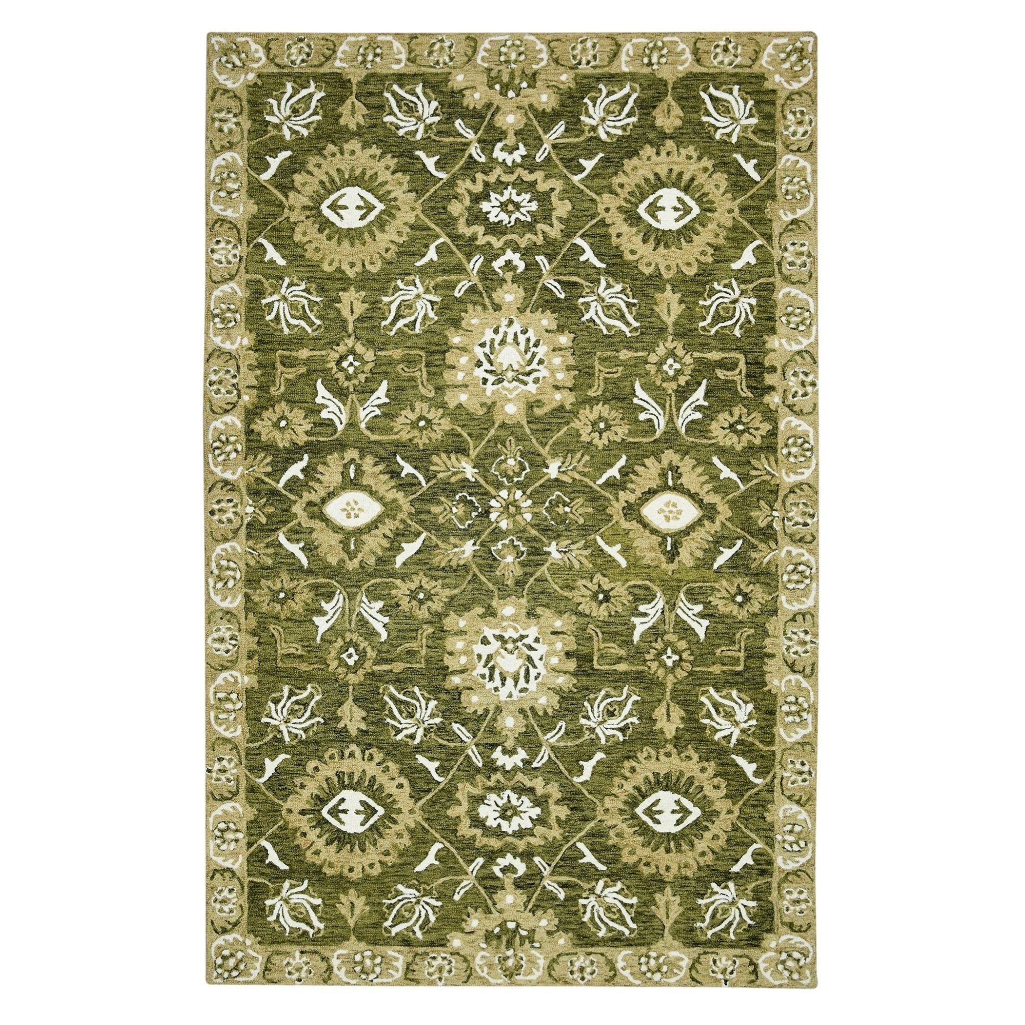 Romania ROM-6 Olive Green Rug - Baconco