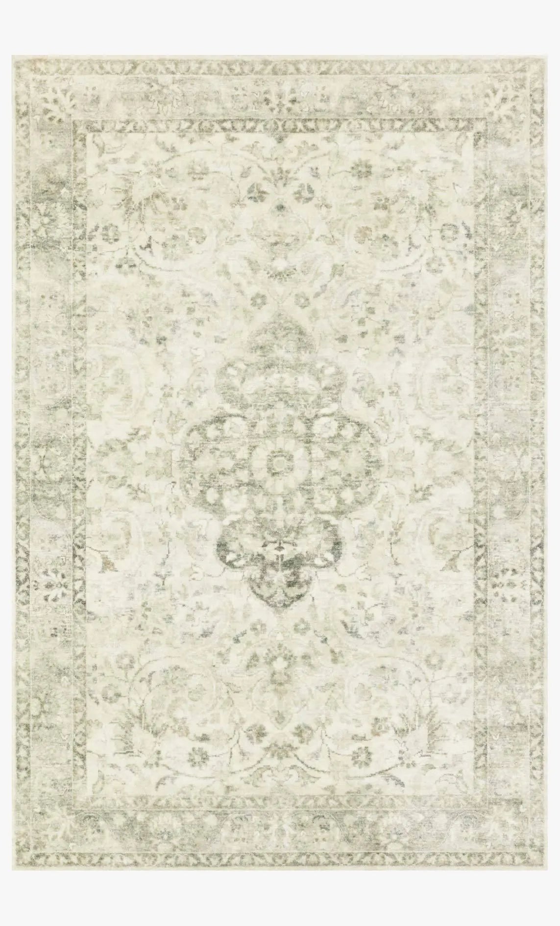 Rosette Ros-02 Ivory/Silver Rug - Baconco