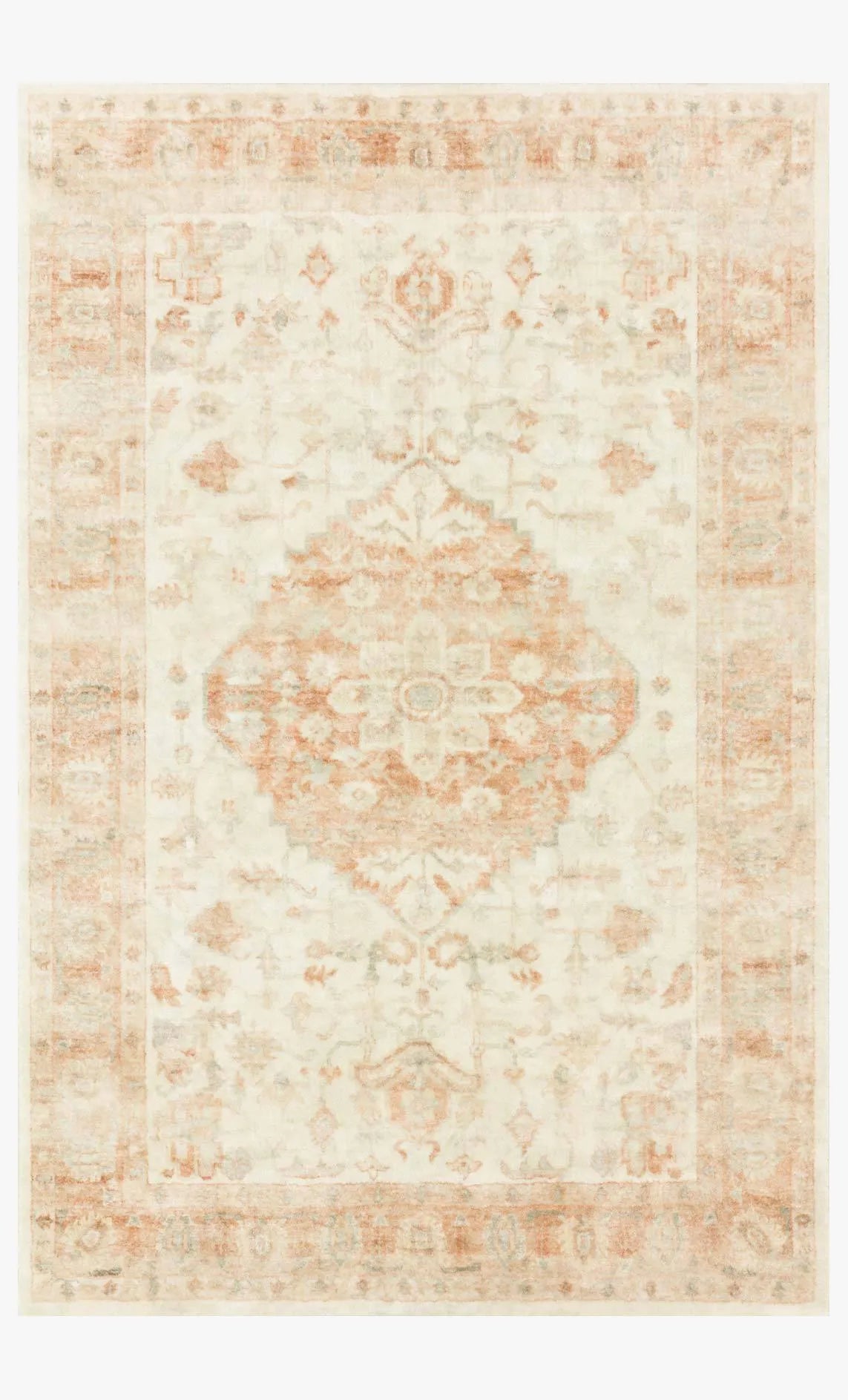 Rosette Ros-03 Ivory/Terracotta Rug - Baconco