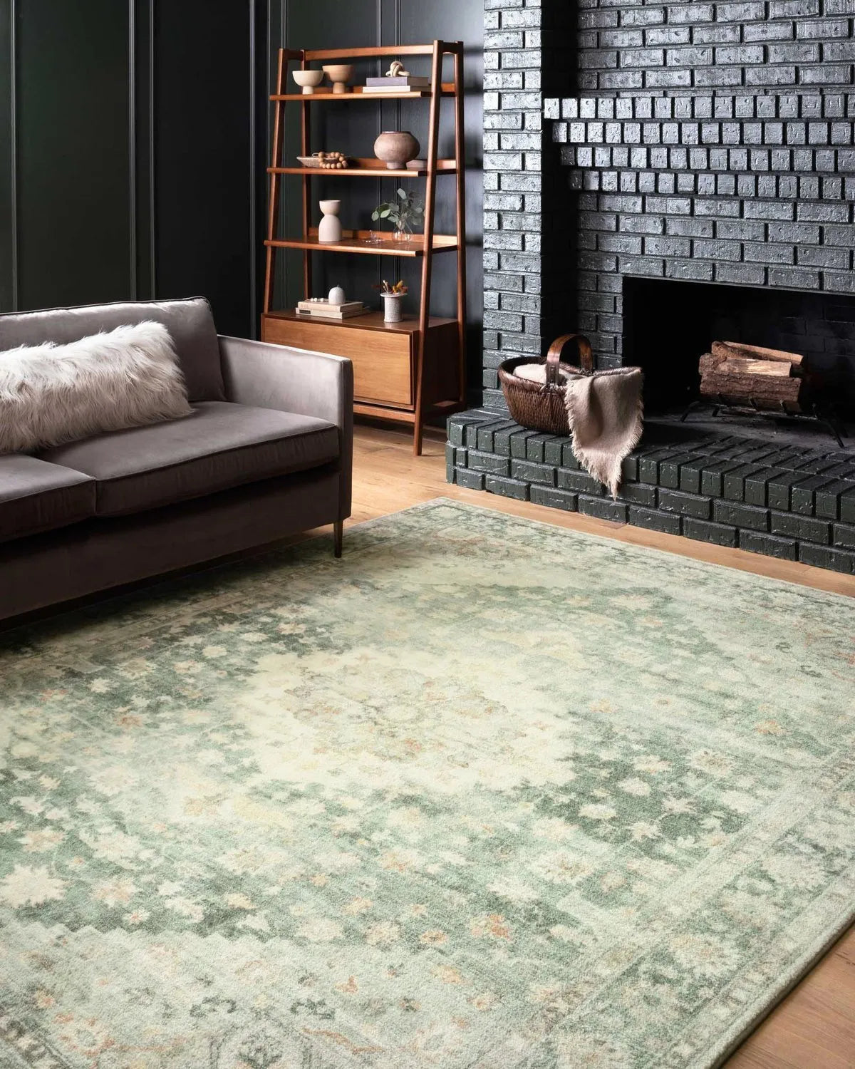 Rosette Ros-08 Teal/Ivory Rug - Baconco