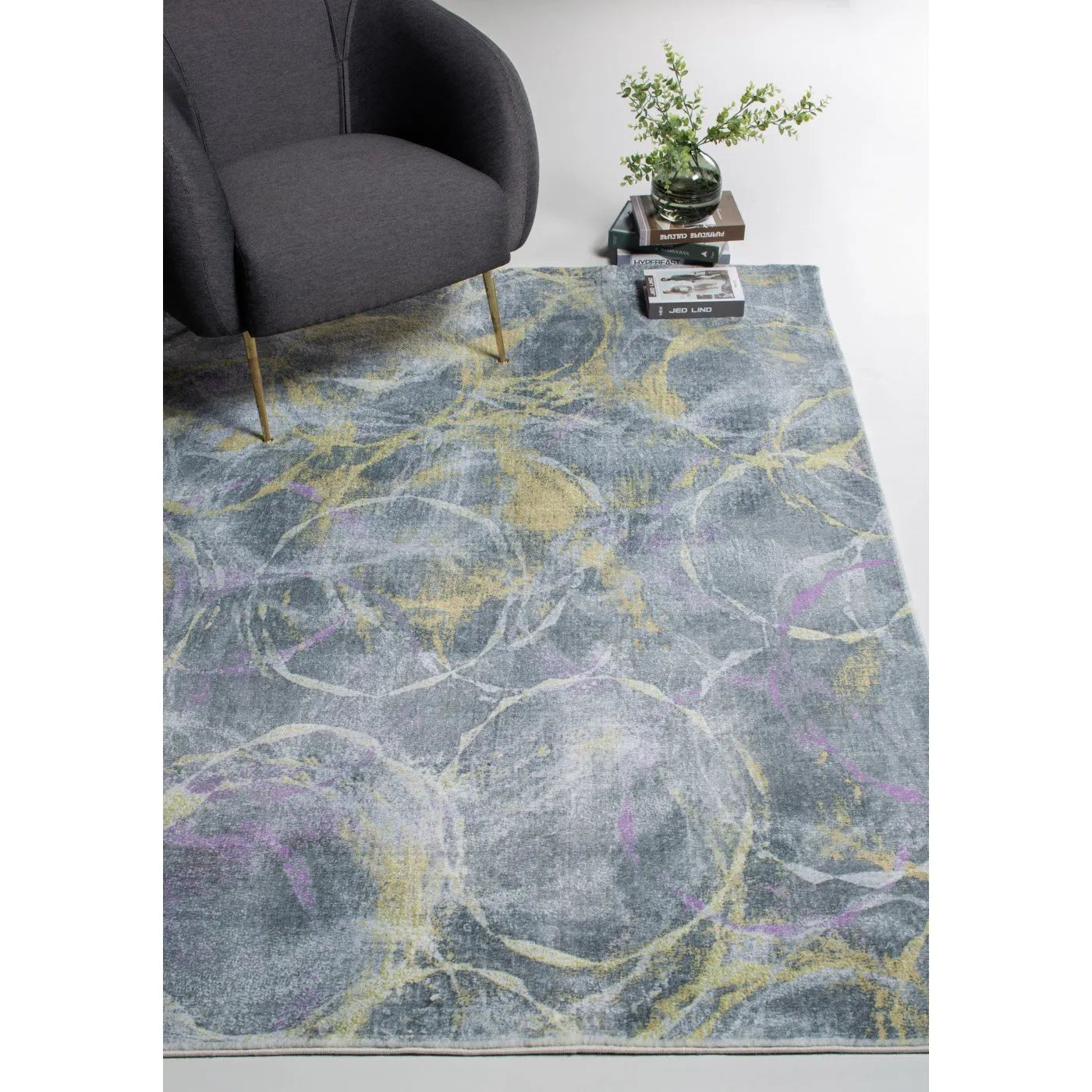 Roxy 2808 Grey/Gold Visions Rug - Baconco