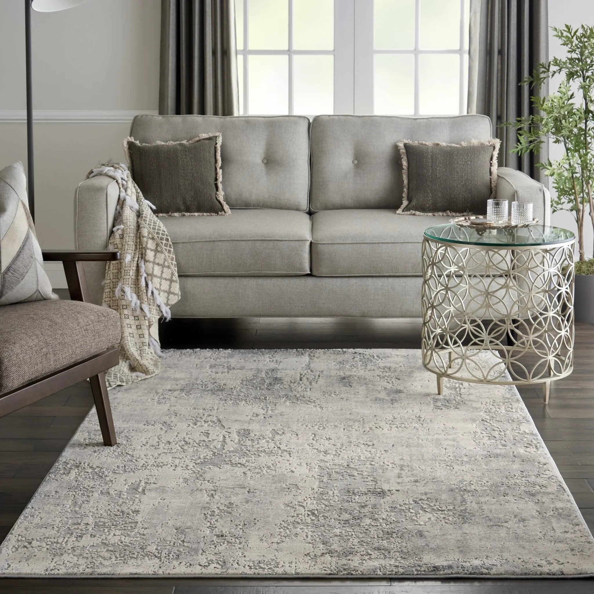 Rustic Textures RUS07 Grey/Beige Rug - Baconco