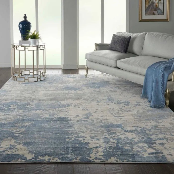 Rustic Textures RUS08 Grey/Blue Rug - Baconco