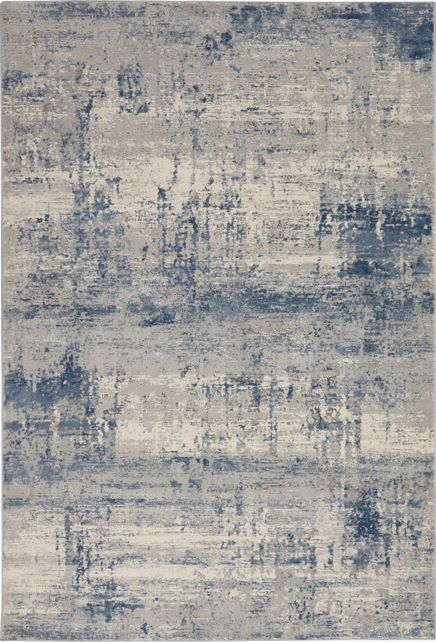 Rustic Textures RUS10 Ivory/Blue Rug - Baconco