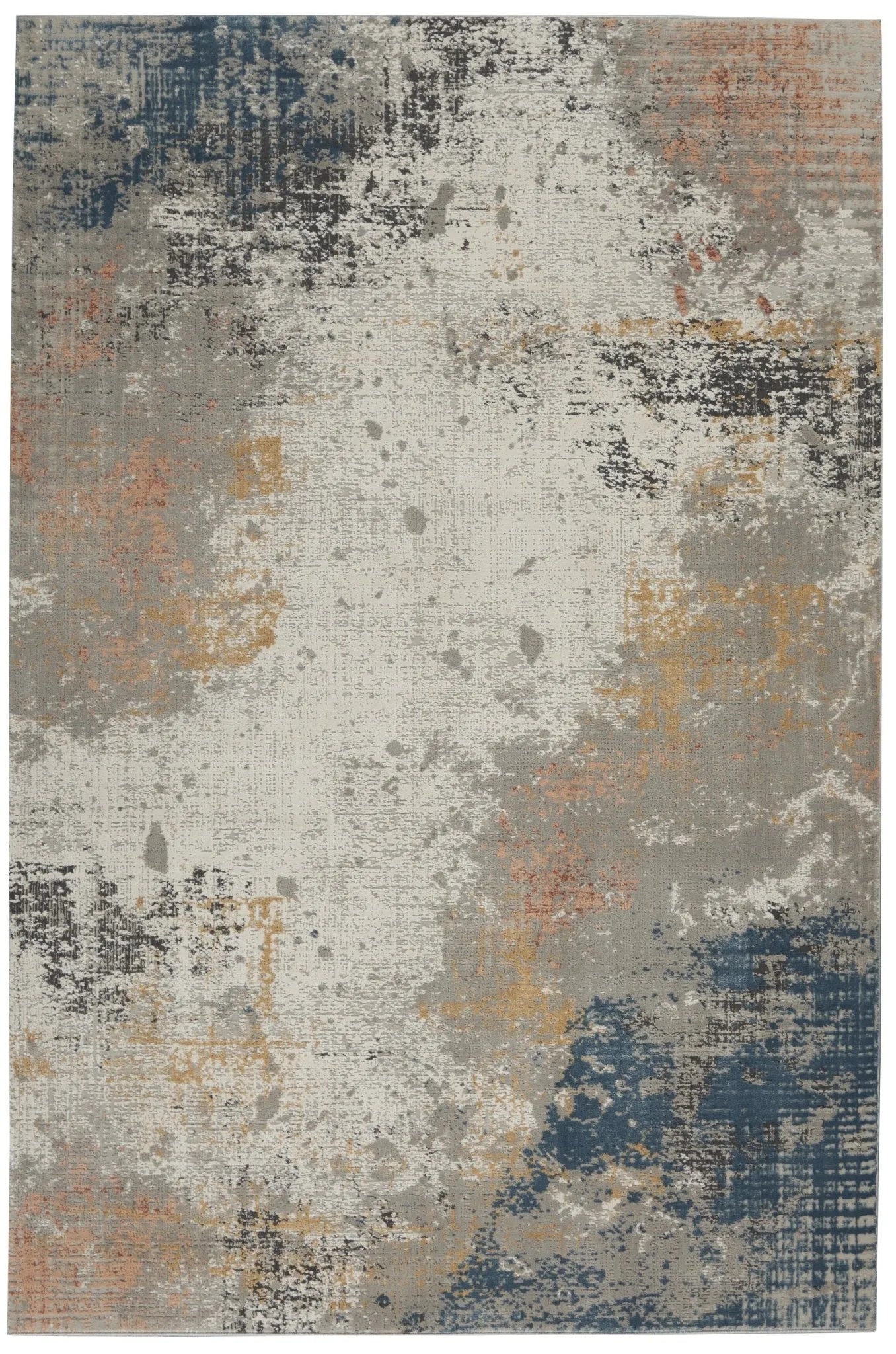 Rustic Textures RUS13 Grey/Blue Rug - Baconco