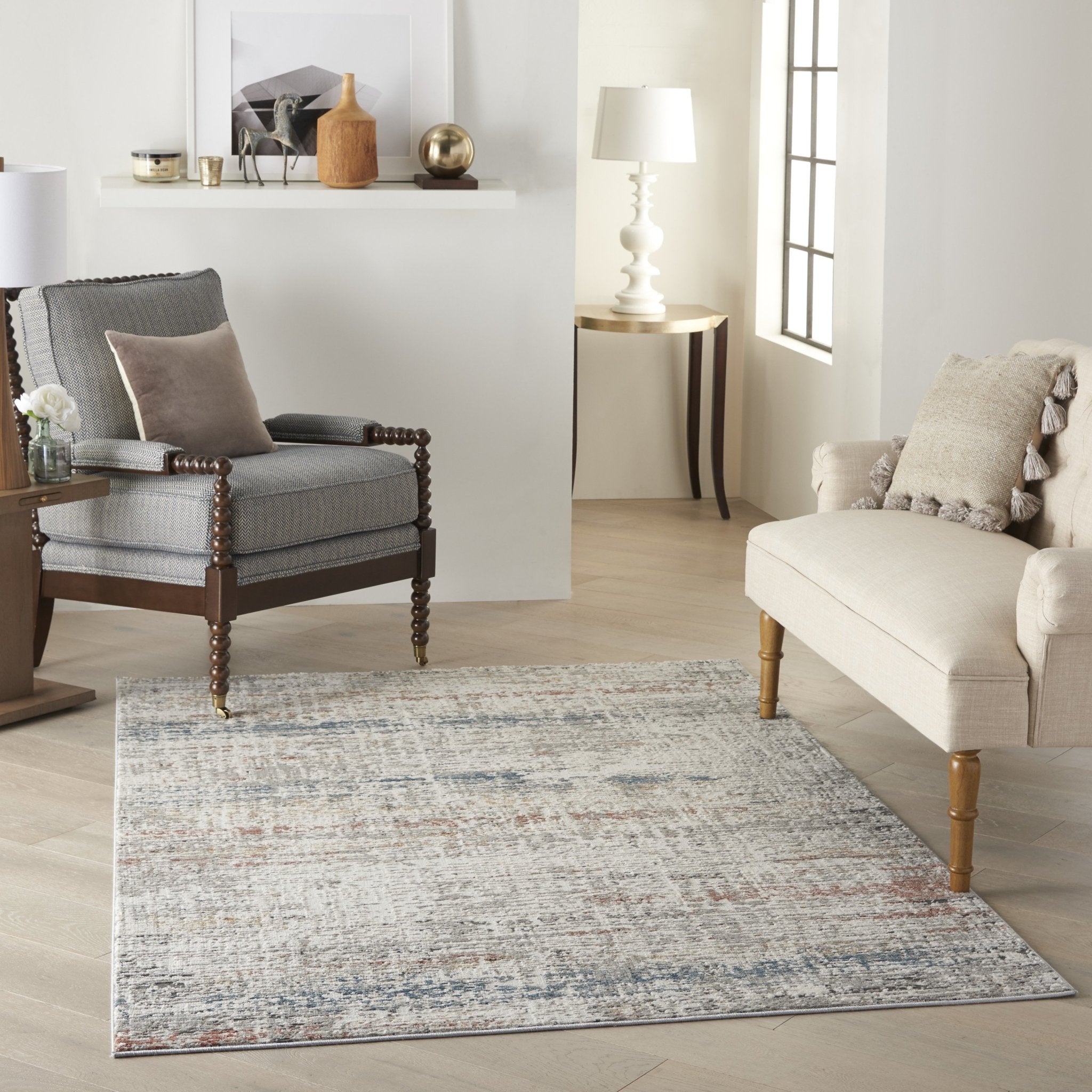 Rustic Textures RUS14 Light Grey Multi Rug - Baconco