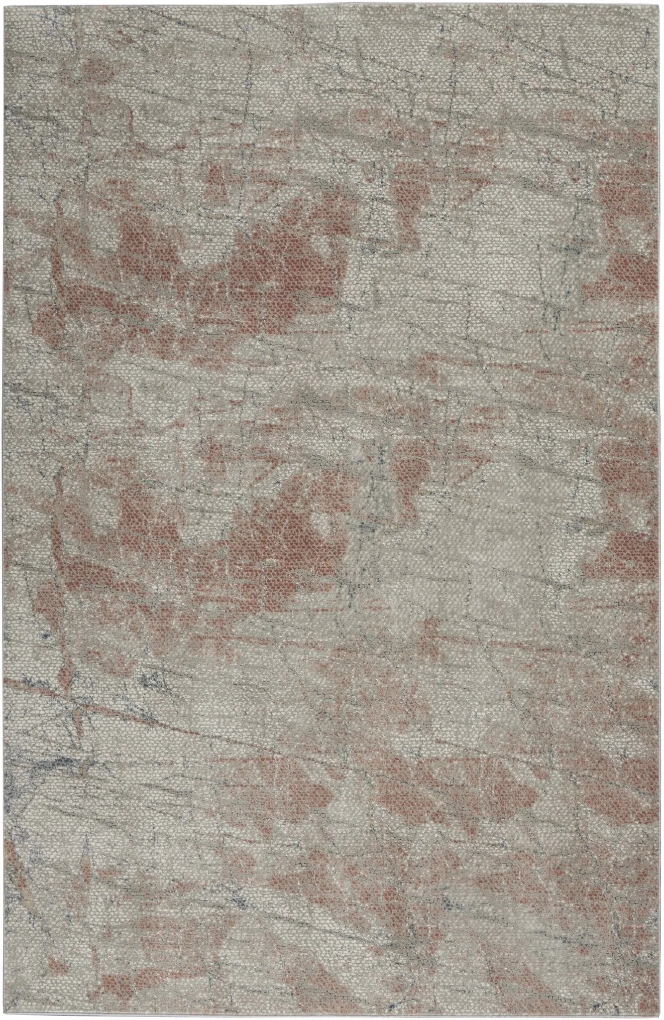 Rustic Textures RUS15 Light Grey/Rust Rug - Baconco