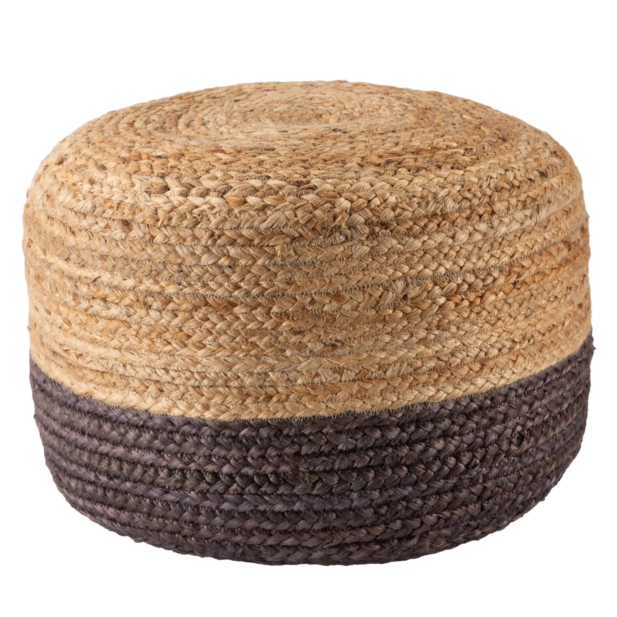 Saba Saa13 Oliana Dark Gray/Beige Pouf - Baconco