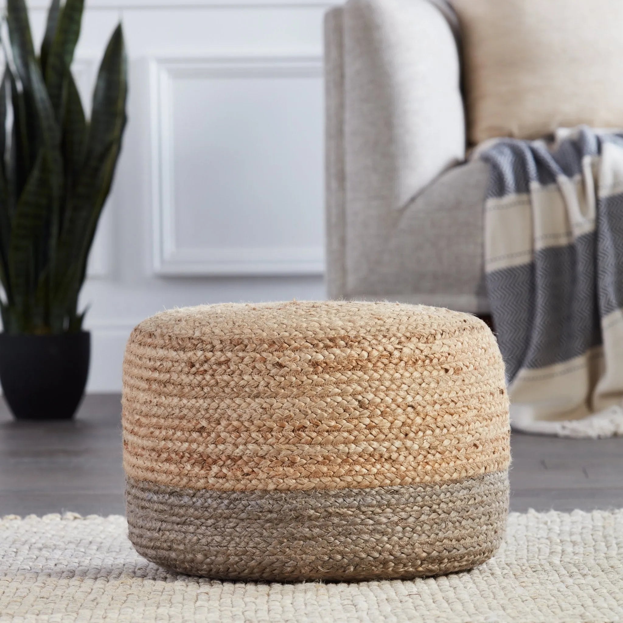 Saba Saa16 Oliana Taupe/Beige Pouf - Baconco