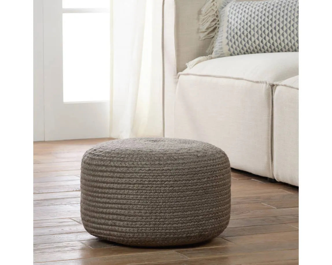 Saba Solar SAS13 Light Grey Pouf - Baconco