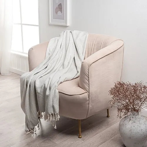 Sadie 80305LTG Light Grey Throw Blanket - Baconco