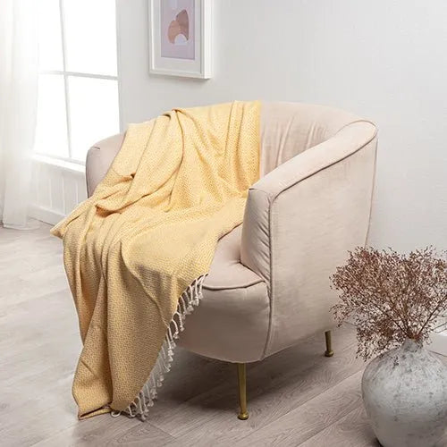 Sadie 80306MST Mustard Throw Blanket - Baconco