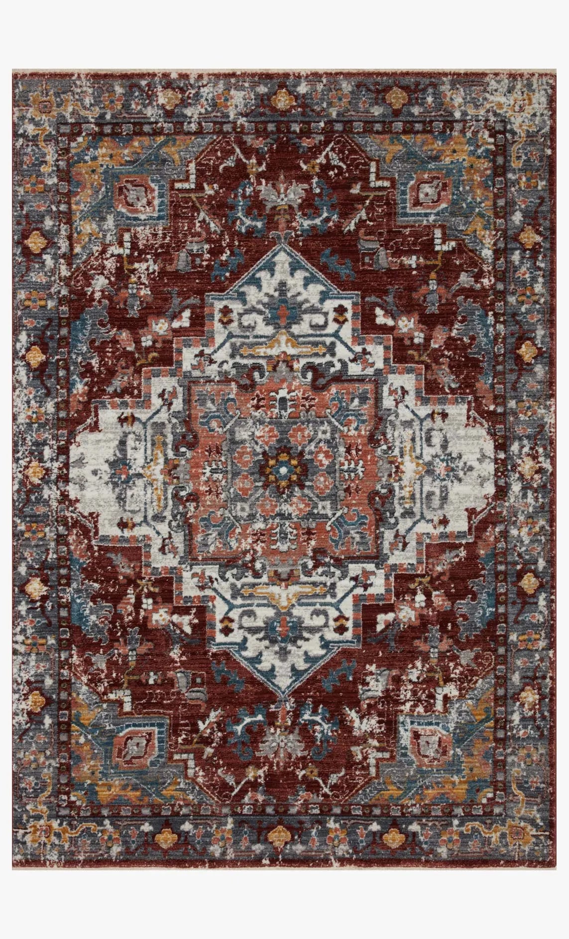 Samra Sam-10 Brick/Grey Rug - Baconco