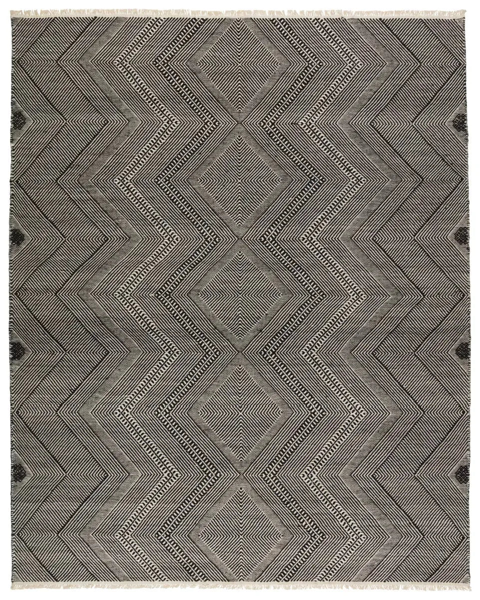 Satori STR02 Black/Cream Rug - Baconco