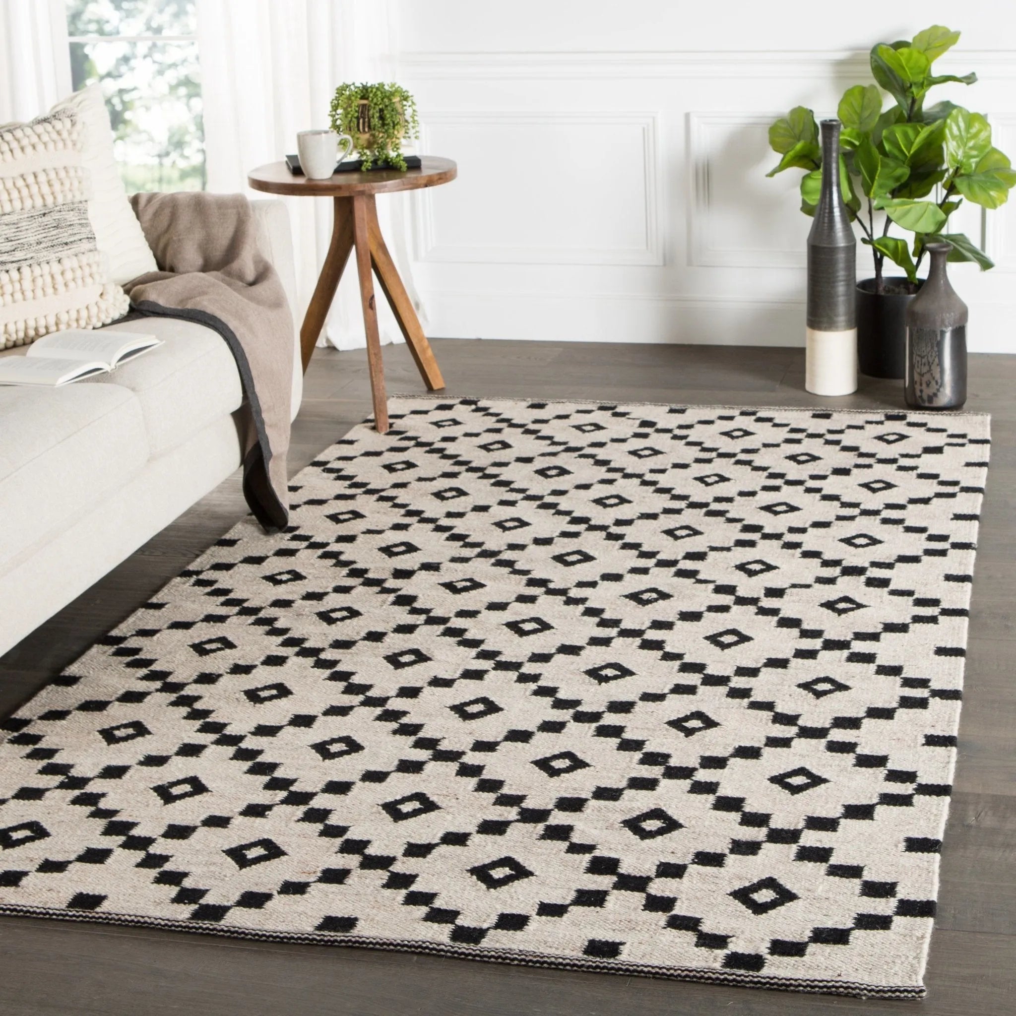 Scandinavia Nordic Scn01 Croix Black/White Rug - Baconco