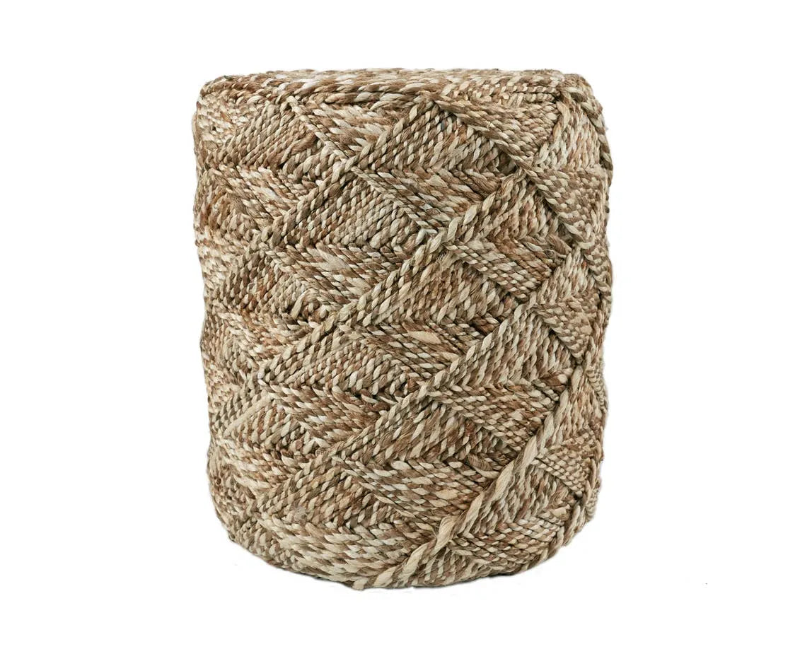 Scandinavia Pouf SCP20 Beige/White Pouf - Baconco