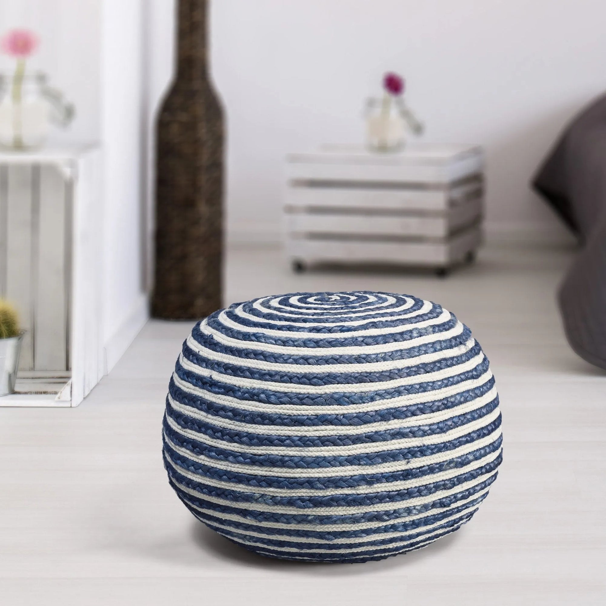 Seafaring Navy LR99701 Pouf - Baconco