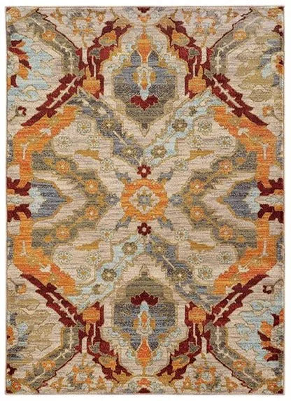 Sedona 6357A Beige / Orange Rug - Baconco