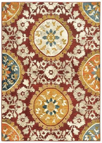 Sedona 6366A Red / Gold Rug - Baconco