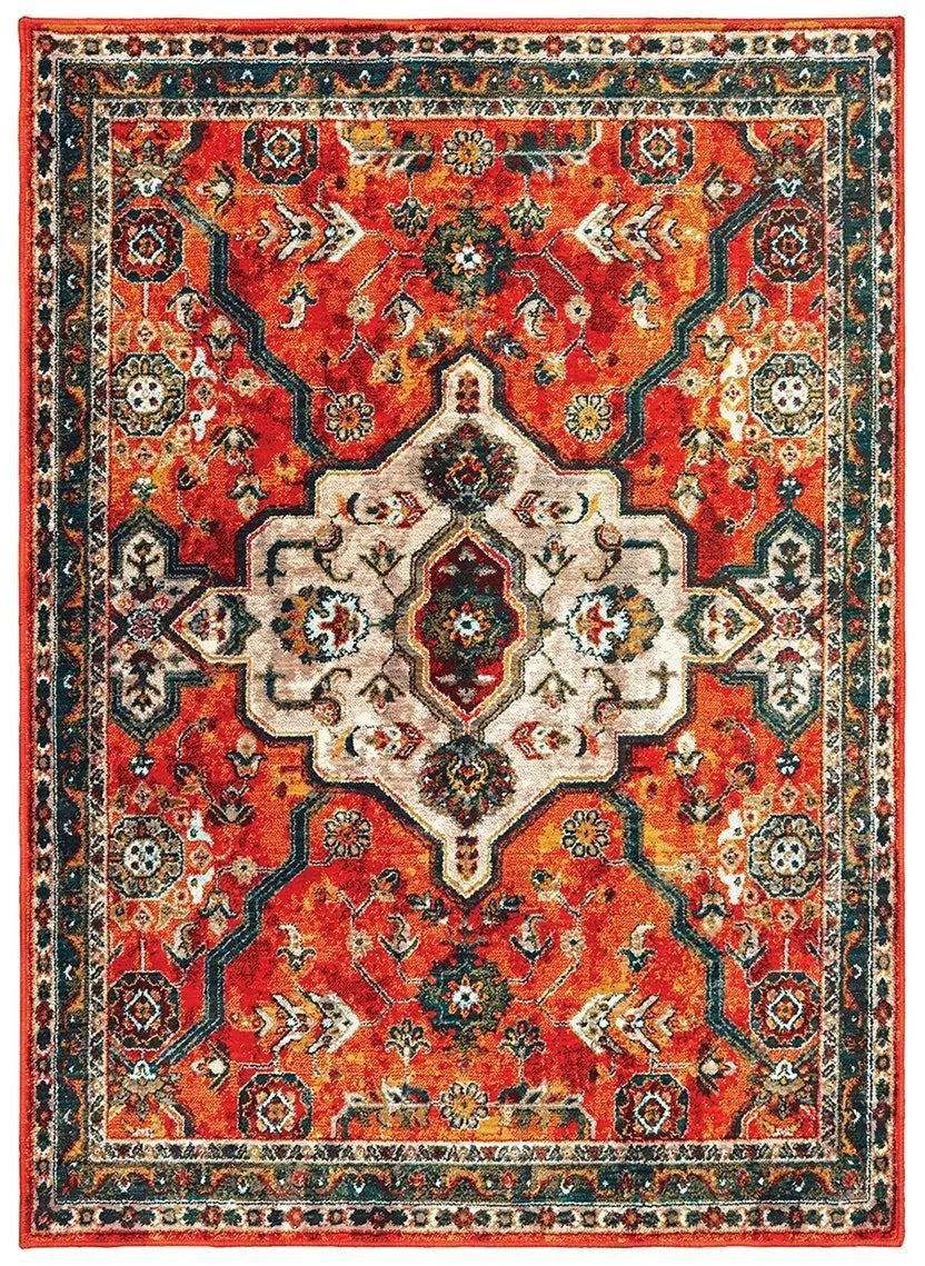 Sedona 9589A Orange Blue Rug - Baconco