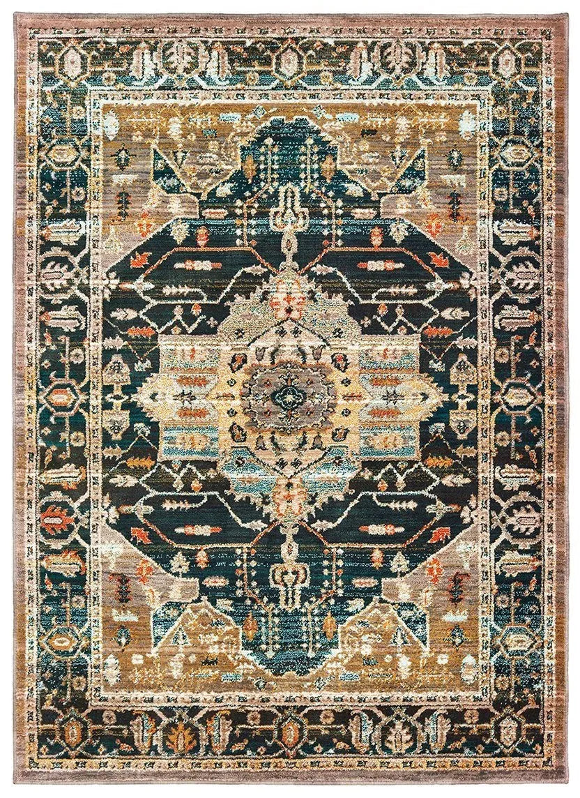 Sedona 9592B Blue Gold Rug - Baconco