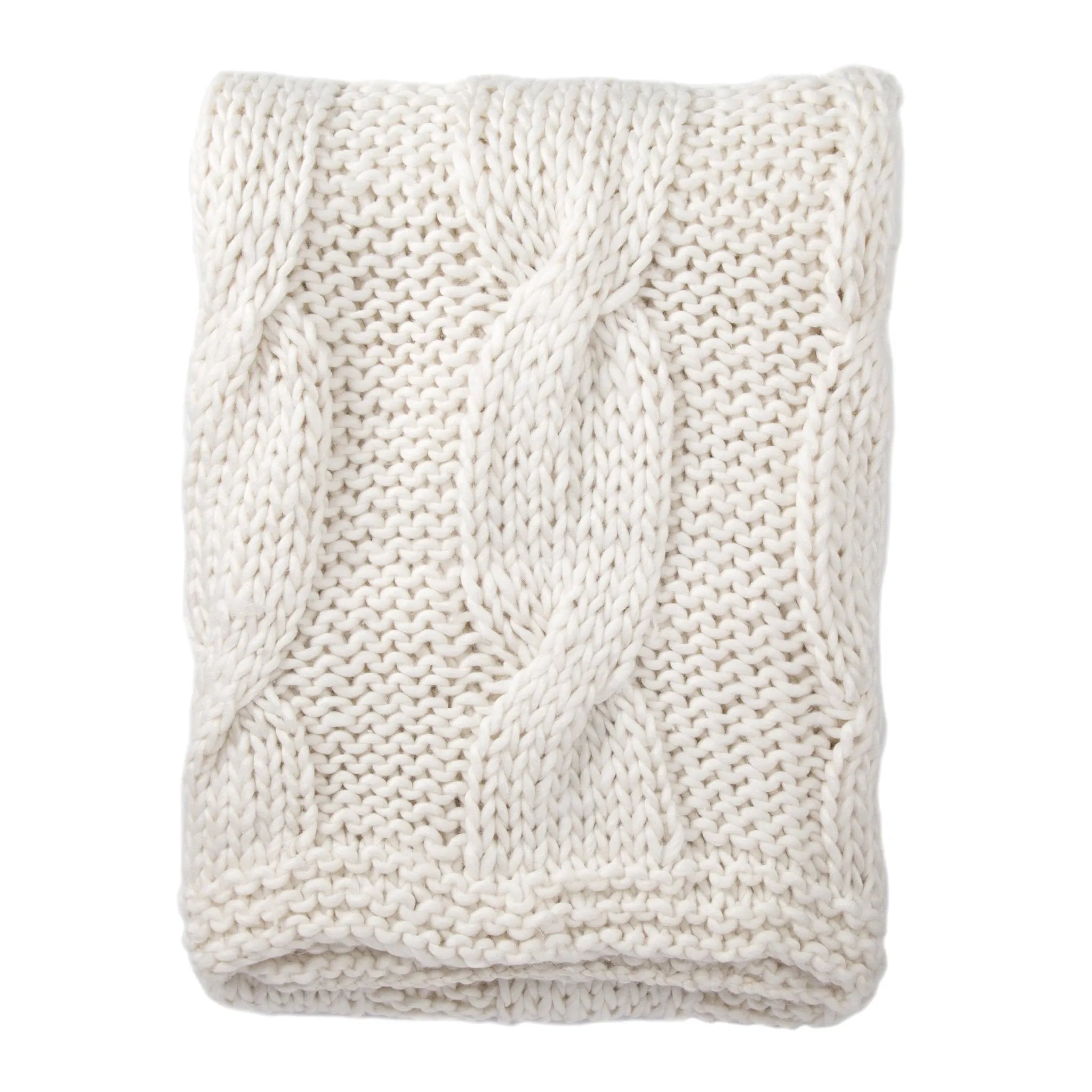 Serin SER07 Koen Ivory Throw Blanket - Baconco