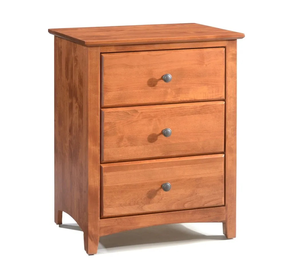 Shaker 3 Drawer Wide Nightstand - Baconco