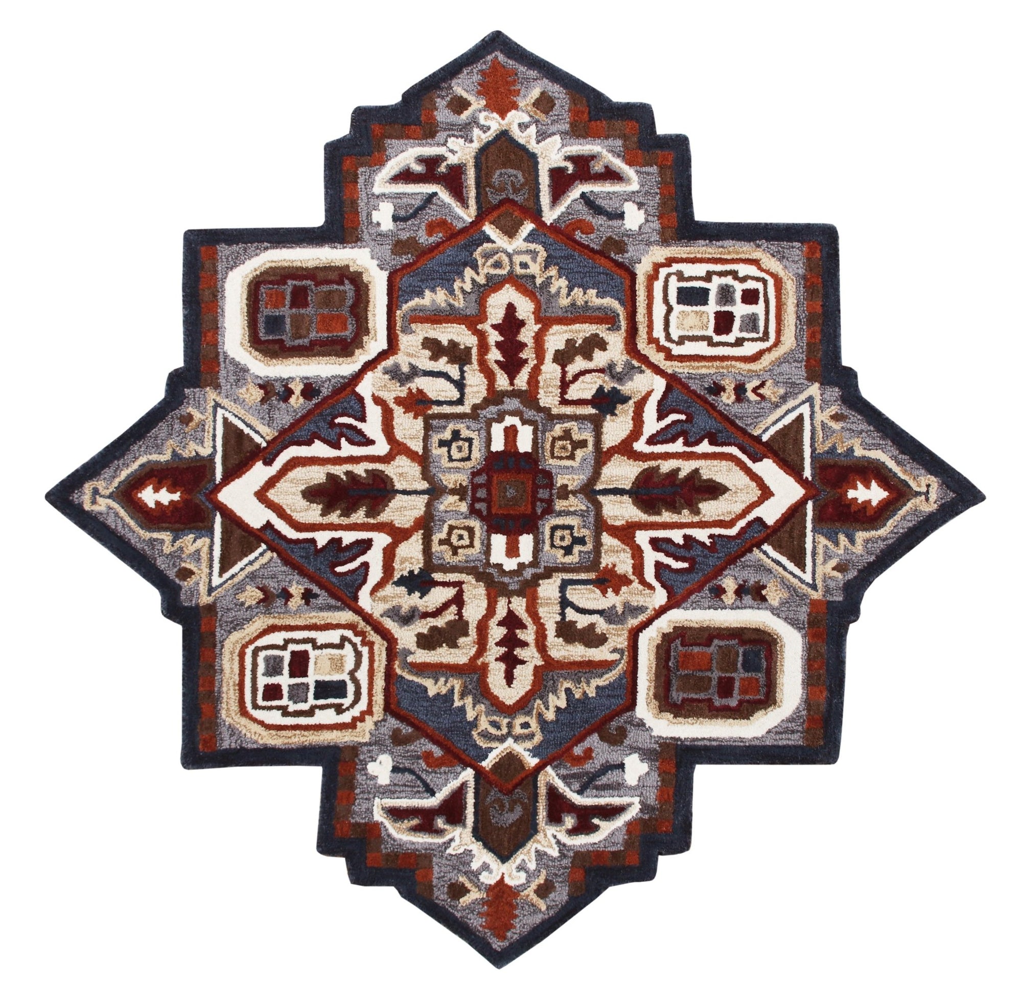 Shapes Lr50923 Beige/Red/Blue/Orange Rug - Baconco