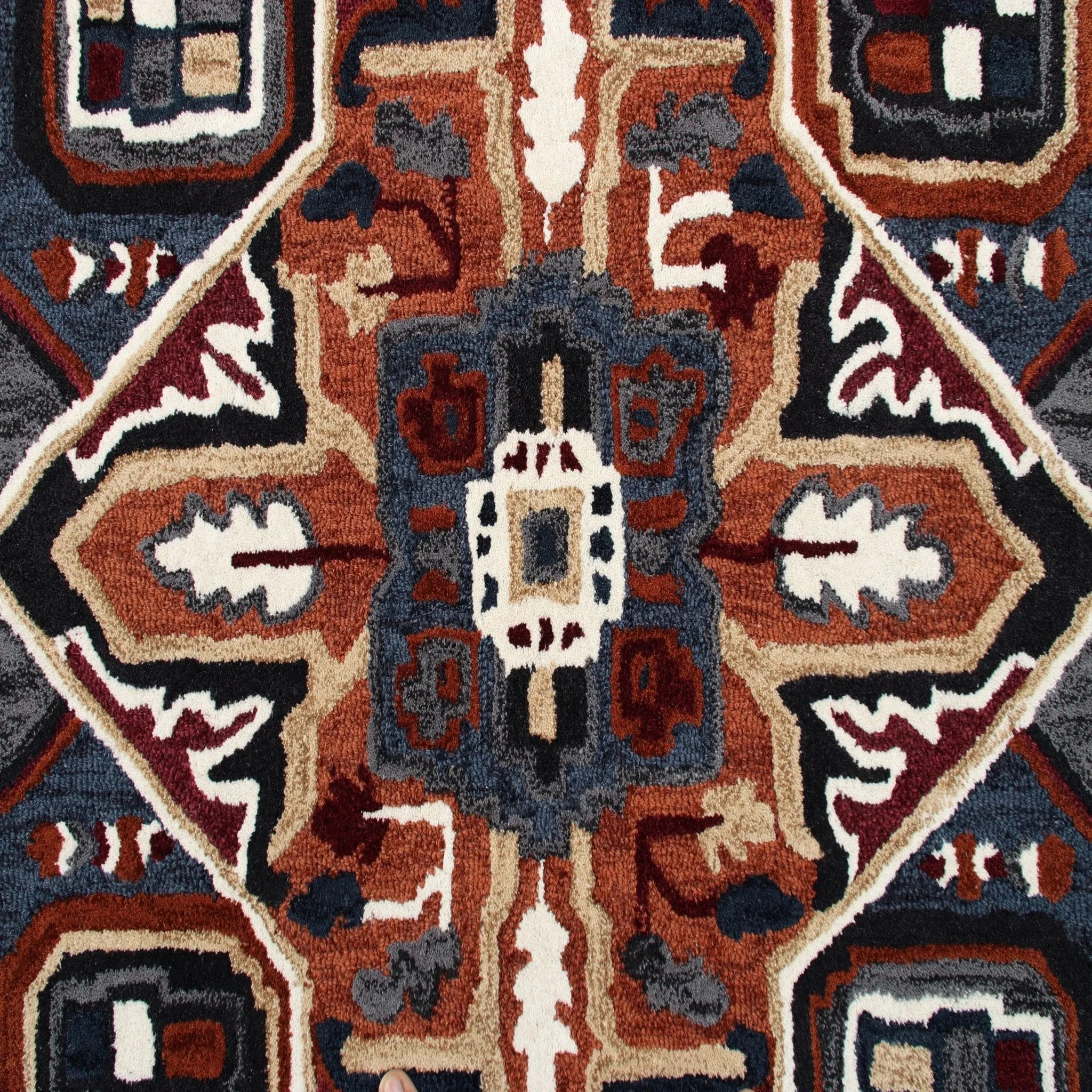 Shapes Lr50924 Blue/Red/Orange/White Rug - Baconco