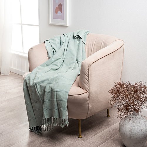 Silas 80311AQG Aqua/Green Throw Blanket - Baconco