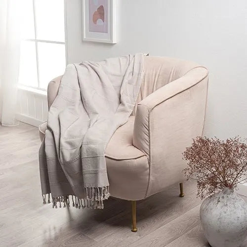 Silas 80313BEI Beige Throw Blanket - Baconco