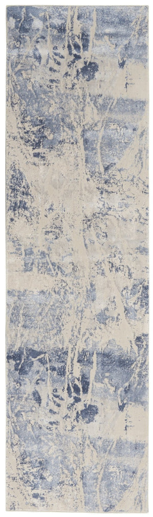 Silky Textures SLY02 Blue/Cream Rug - Baconco