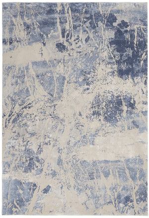 Silky Textures SLY02 Blue/Cream Rug - Baconco