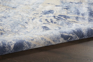 Silky Textures SLY02 Blue/Cream Rug - Baconco