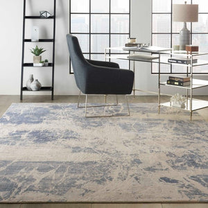 Silky Textures SLY02 Blue/Cream Rug - Baconco