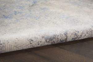 Silky Textures SLY04 Blue/Ivory/Grey Rug - Baconco