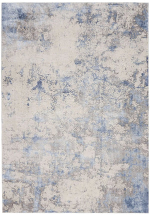 Silky Textures SLY04 Blue/Ivory/Grey Rug - Baconco