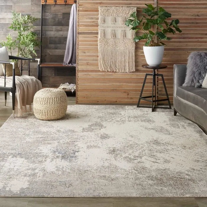 Silky Textures SLY06 Ivory/Grey Rug - Baconco