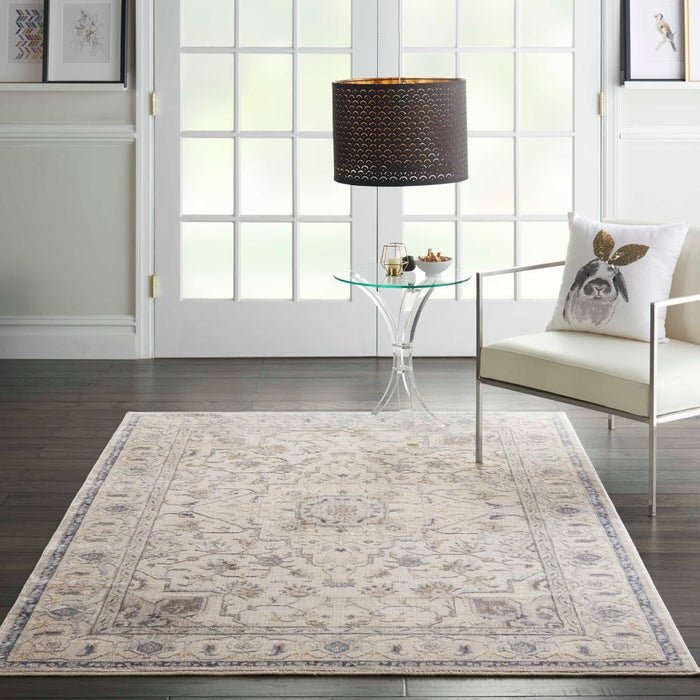 Silky Textures SLY08 Ivory/Grey Rug - Baconco