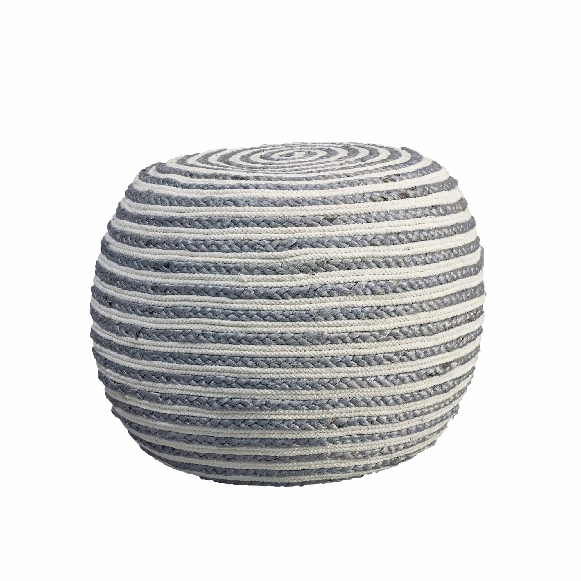 Silver Braided LR99704 Pouf - Baconco