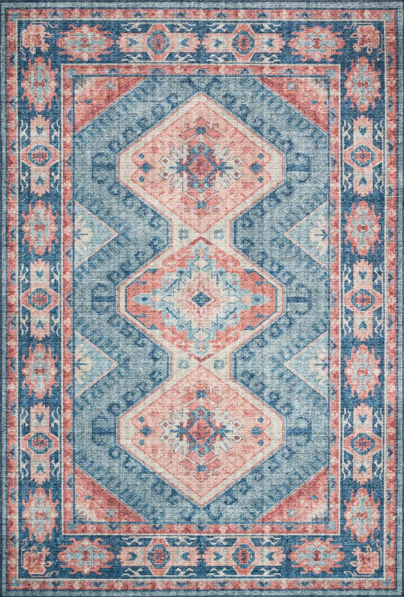 Skye SKY-03 Turquoise/Terracotta Rug - Baconco