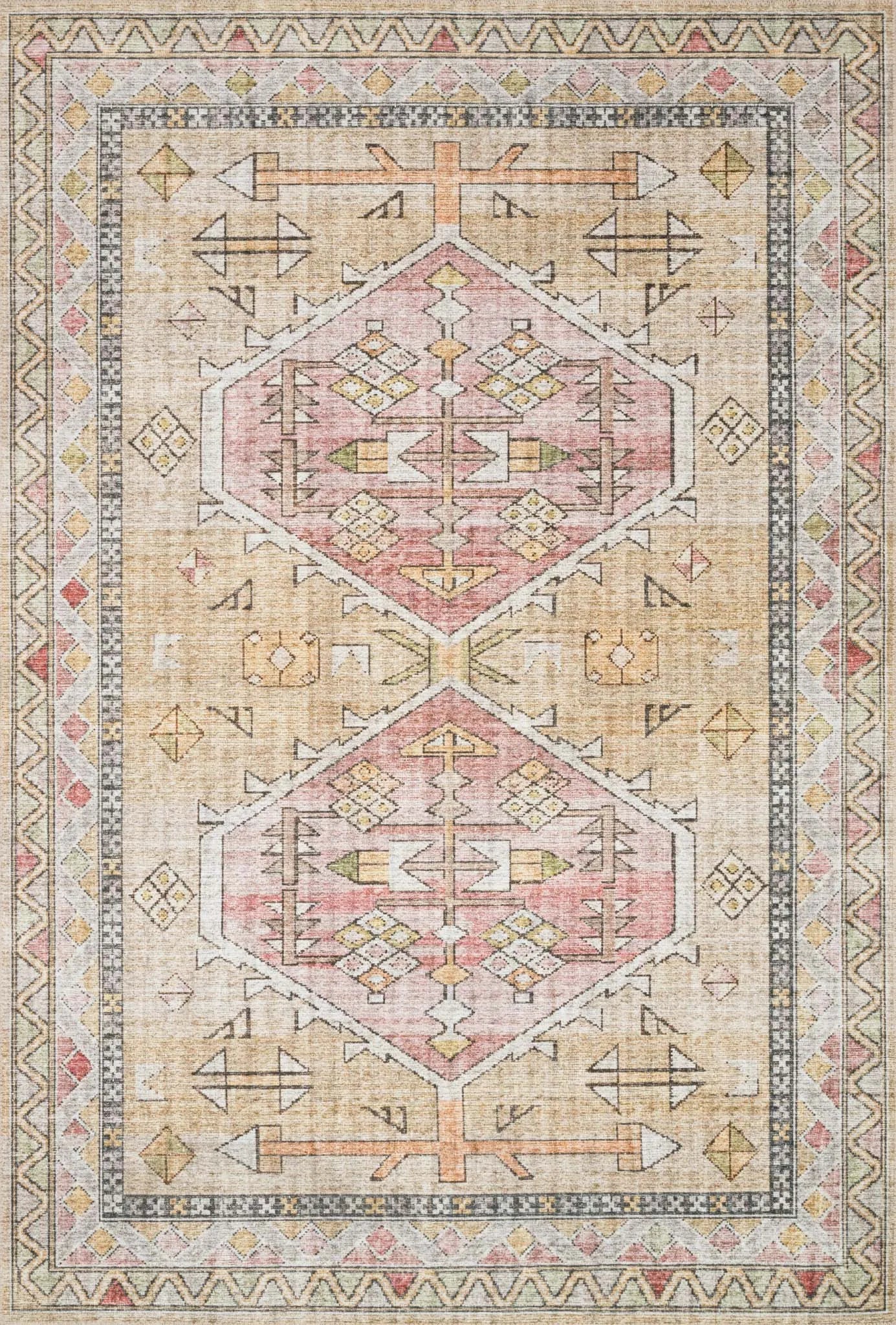 Skye SKY-04 Gold/Blush Rug - Baconco