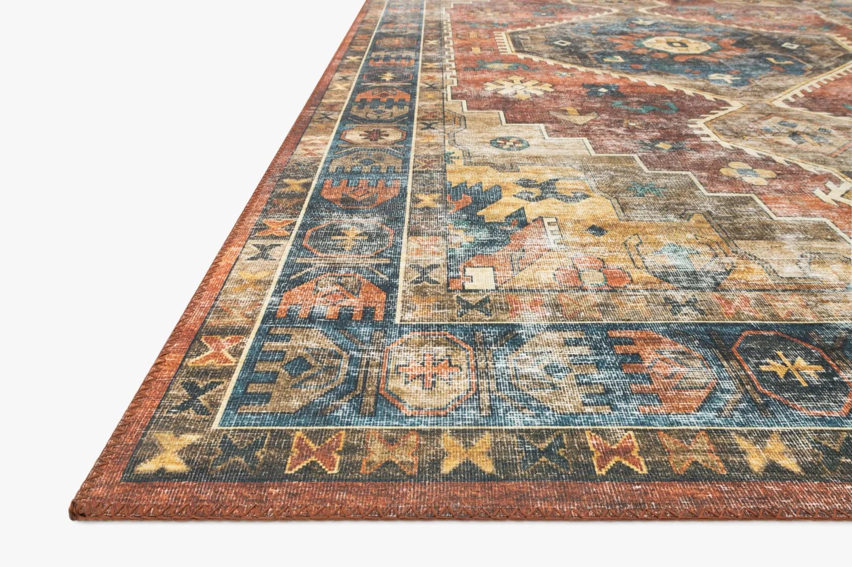 Skye Sky-11 Rust/Blue Rug - Baconco