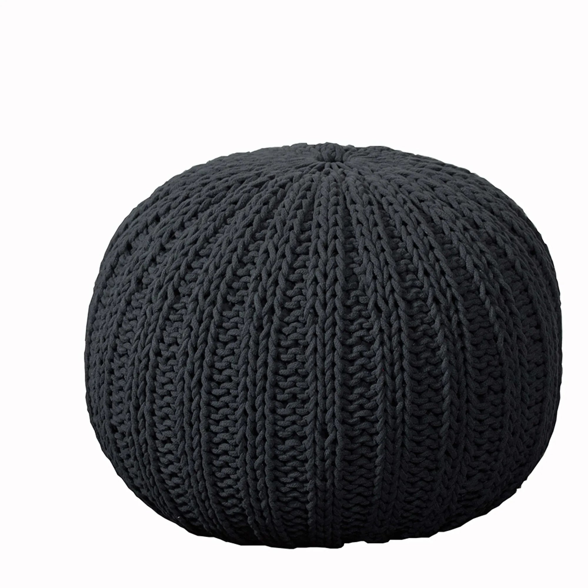 Sleek Charcoal LR08124 Pouf - Baconco