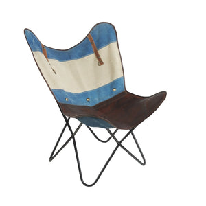 Slingback Butterfly Lr35009 Blue/Brown Accent Chair - Baconco