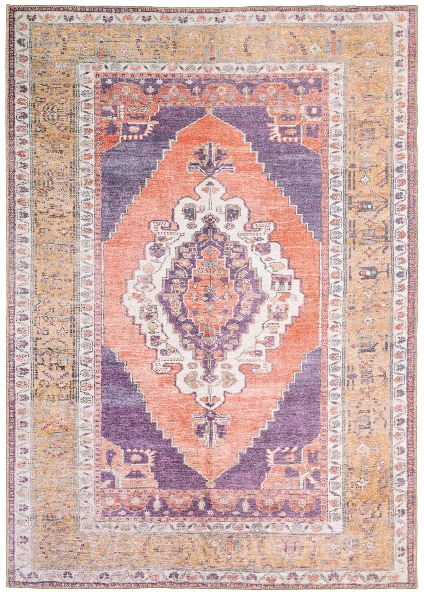 Sofia 85822 Purple/Orange Rug - Baconco