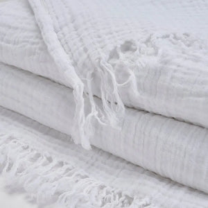 Sofia TH104 White Throw Blanket - Baconco