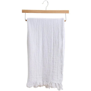 Sofia TH104 White Throw Blanket - Baconco